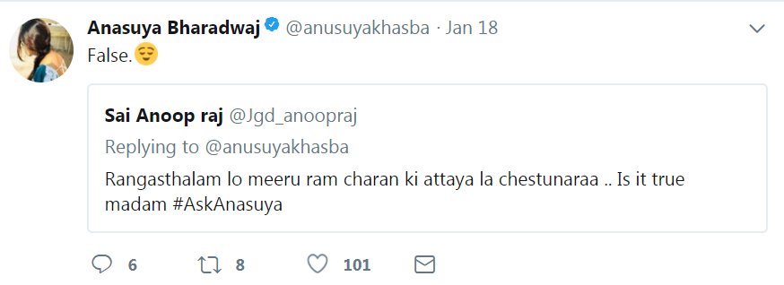 Anasuya Rangasthalam Tweet